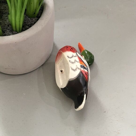 Vintage Mini Duck Figurine 3" Mallard Hard Plastic Made in Hong Kong - Picture 5 of 5